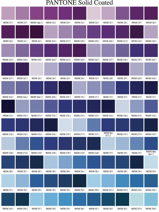 pantone color blue chart